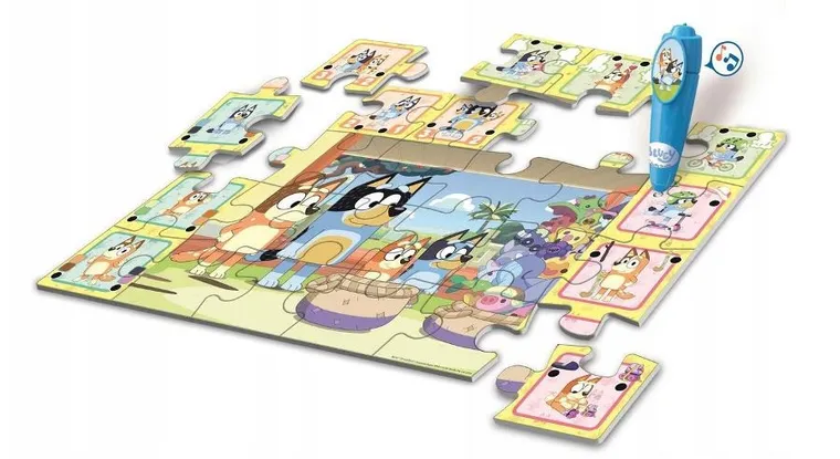 Clementoni, Bluey, puzzle z interaktywnym długopisem, 24 elementów