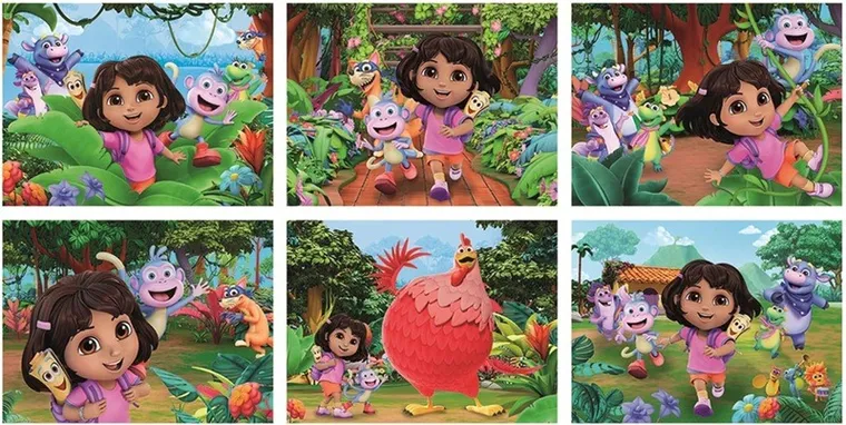 Clementoni, Dora, klocki obrazkowe, 12 elementów