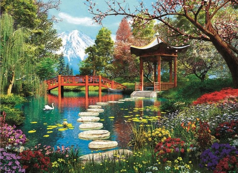 Clementoni, Fuji Garden, puzzle, 1000 elementów