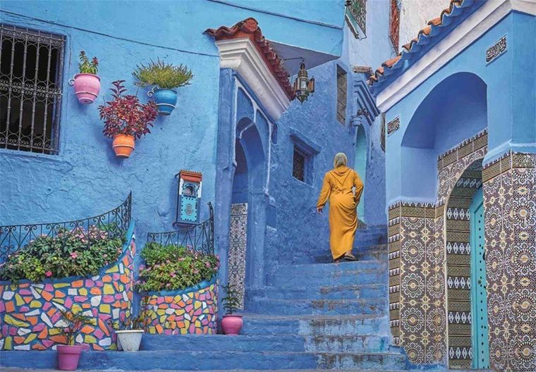 Clementoni, High Quality, Blue Street of Chefchaouen, puzzle, 500 elementów