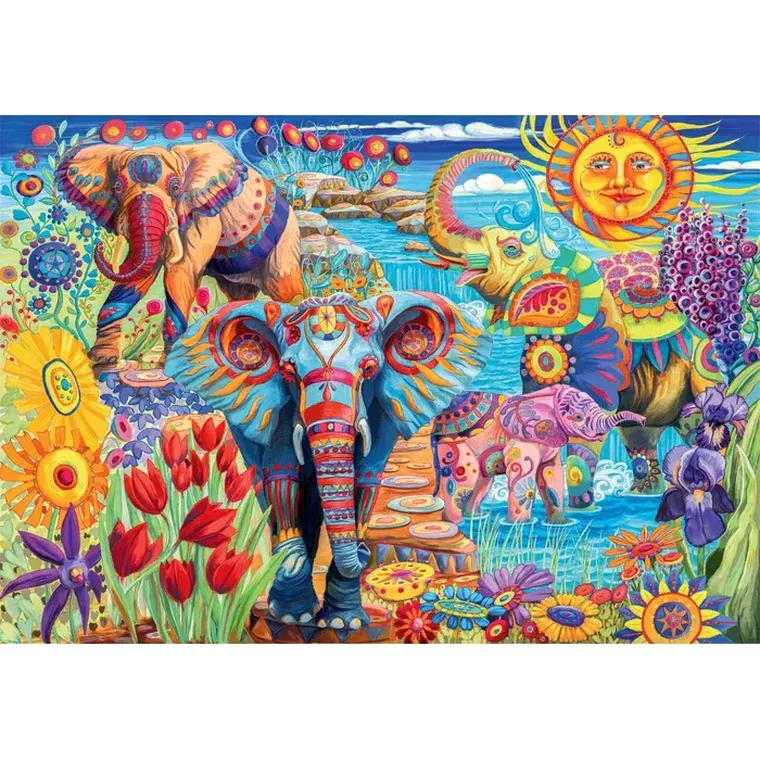 Clementoni, High Quality, Elephants' Carnival, puzzle, 500 elementów