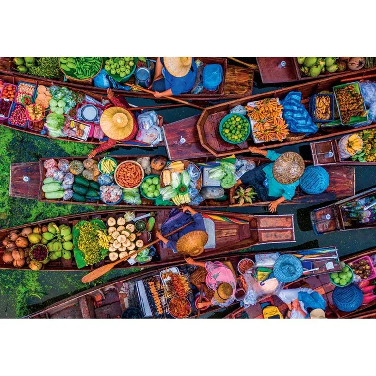 Clementoni, High Quality, Thai Floating Market, puzzle, 1000 elementów