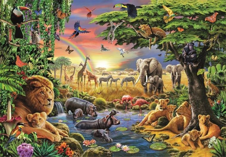 Clementoni, High Quality, The African Gathering, puzzle, 2000 elementów