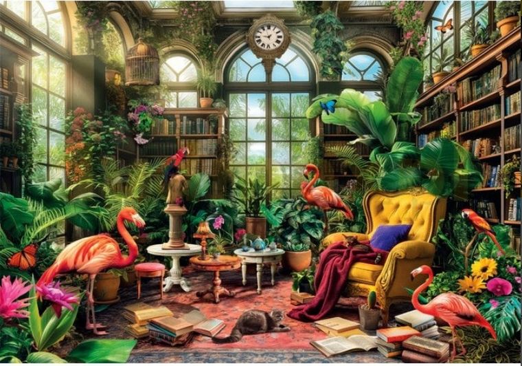 Clementoni, High Quality, The Greenhouse Library, puzzle, 1000 elementów