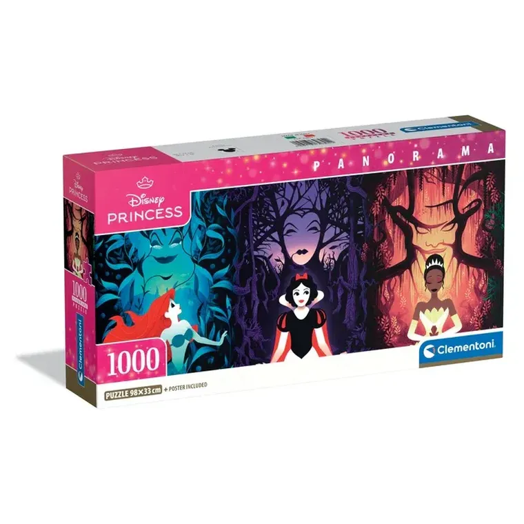 Clementoni, Księżniczki Disneya, puzzle panoramiczne, 1000 elementów