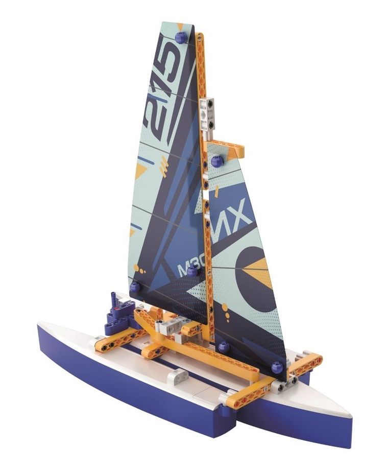 Clementoni, Naukowa Zabawa, Laboratorium Mechaniki, pływający trimaran, zestaw konstrukcyjny