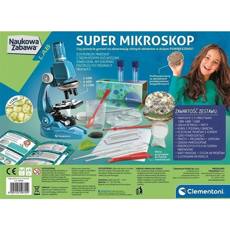 Clementoni, Naukowa Zabawa, Super mikroskop, zestaw edukacyjny