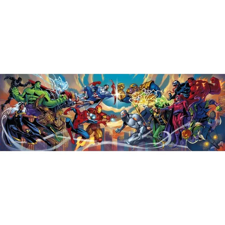 Clementoni, Panorama, Marvel, Heroes vs Villans, puzzle, 1000 elementów