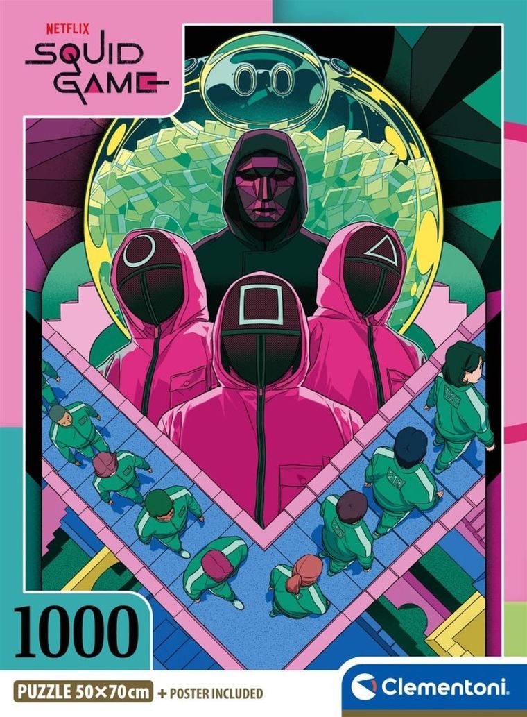 Clementoni, Squid Game Season 2, puzzle z plakatem, 1000 elementów