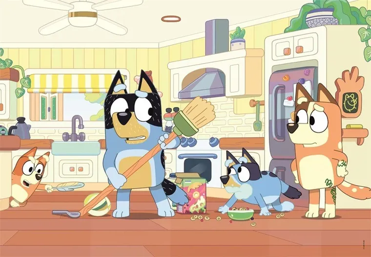 Clementoni, Super Color, Bluey, puzzle, 60 elementów