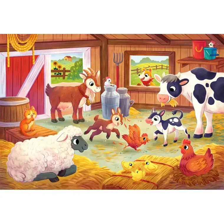 Clementoni, Super Color, The Farmyard Family, puzzle, 2-20 elementów