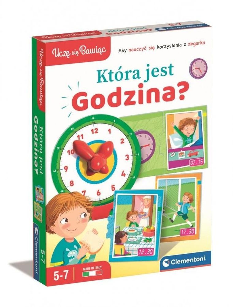 Clementoni, Uczę się bawiąc, Która jest godzina? gra edukacyjna