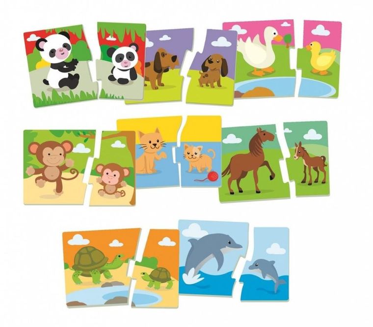 Clementoni, Uczę się bawiąc, Mamy i dzieci, układanka dopasuj pary