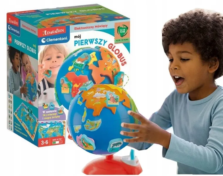 Clementoni, Uczę się bawiąc, Mój pierwszy globus, zabawka interaktywna, średnica 20 cm