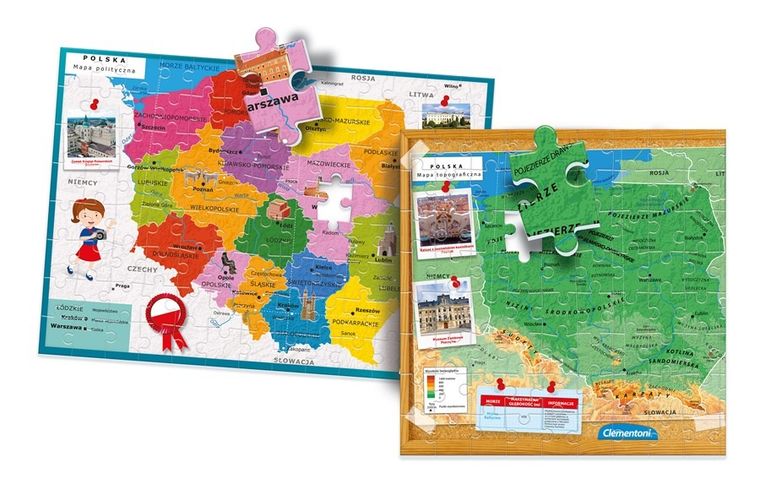 Clementoni, Uczę Się Bawiąc, Odkrywamy Polskę, puzzle, 104 elementy
