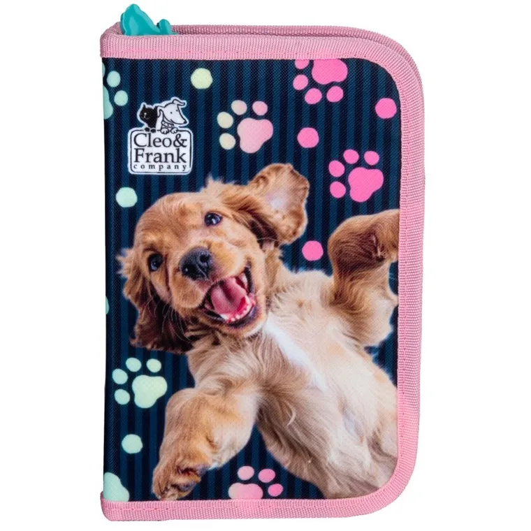 Cleo i Frank, piórnik rozkładany, z wyposażeniem, Pies