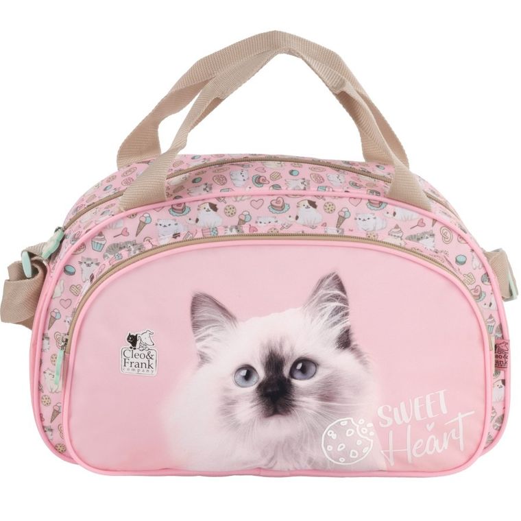 Cleo i Frank, torba podróżna, Kot, 39-24-12 cm