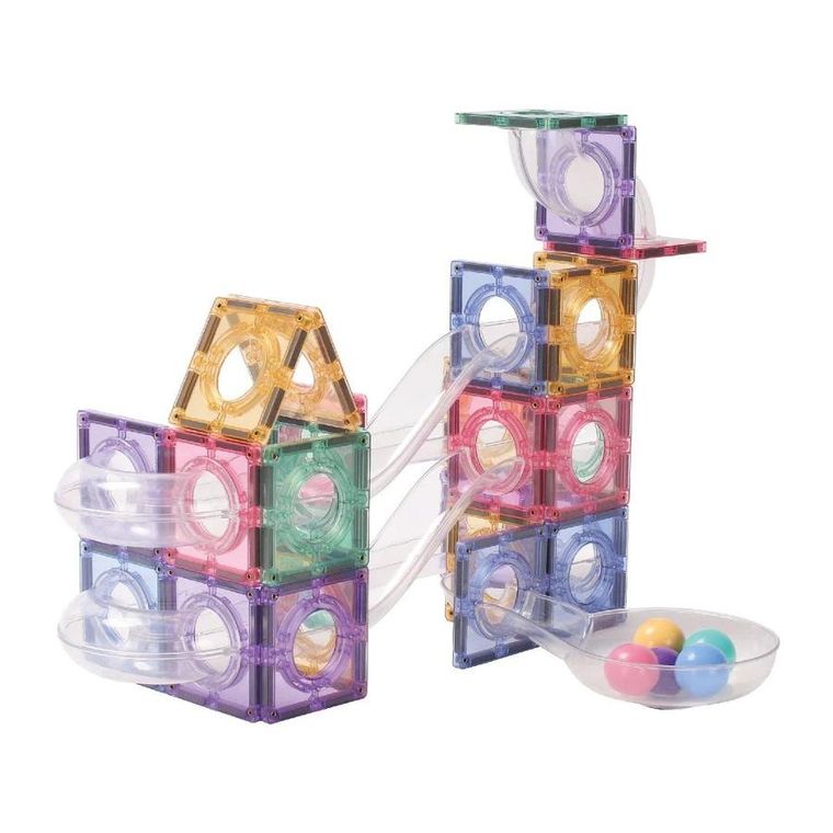 Cleverclixx, Ball Run Creative Pack Pastel, klocki magnetyczne, 70 elementów