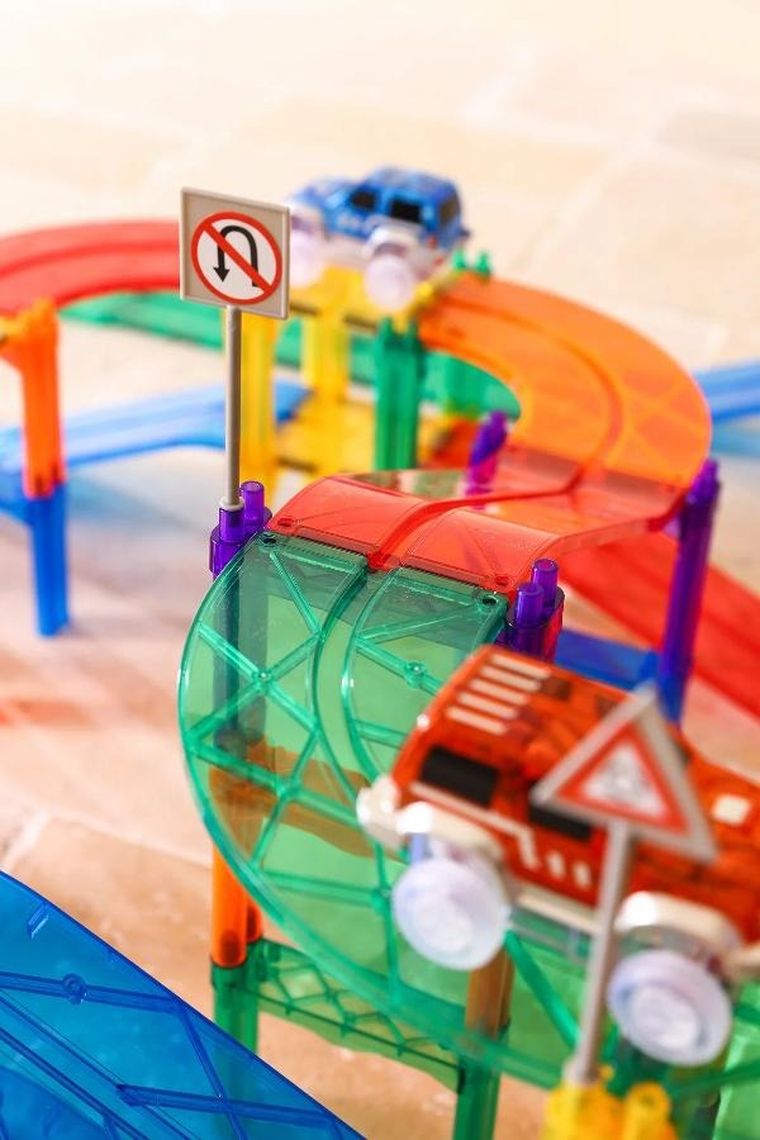 Cleverclixx, Race Track Car, pojazd uzupełniający do klocków magnetycznych, Blue