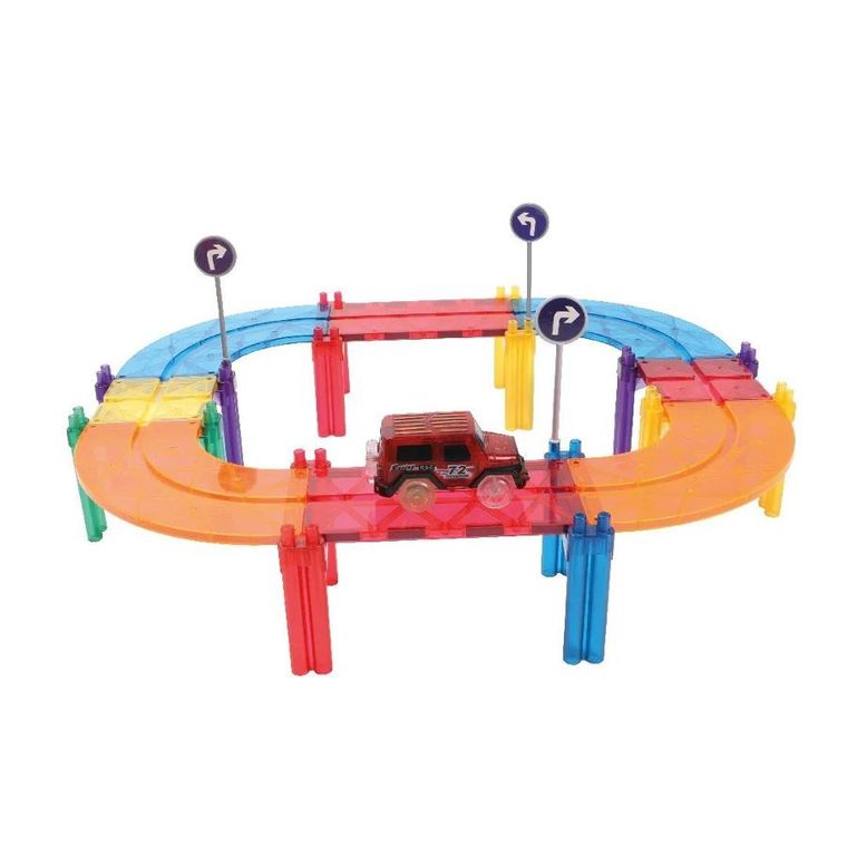 Cleverclixx, Race Track Intense, klocki magnetyczne, 65 elementów