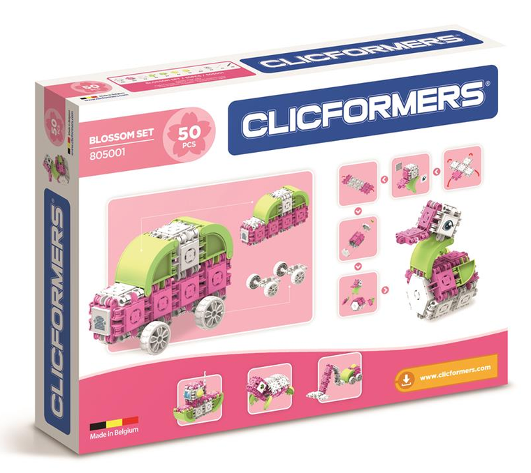 Clicformers, Blossom Set, klocki konstrukcyjne, 50 elementów