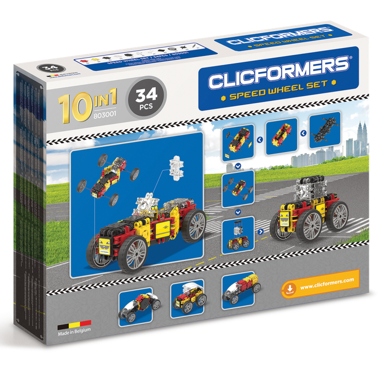 Clicformers, Speed Wheel, klocki konstrukcyjne, 34 elementy