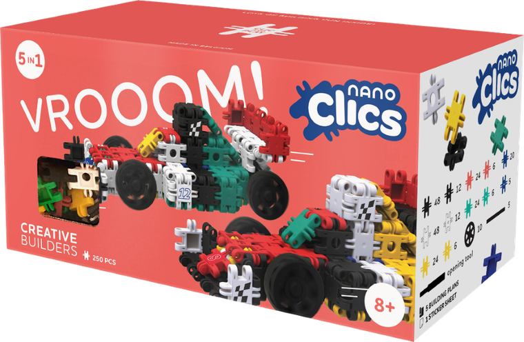 Clics, Nano, Kreatywni Budowniczowie, klocki konstrukcyjne, 250 elementów