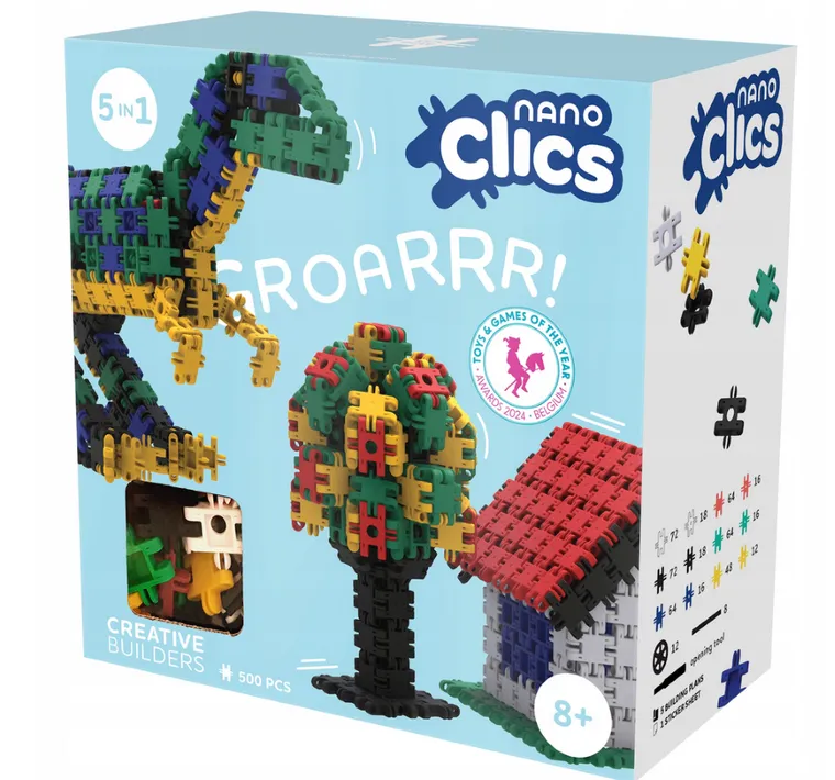 Clics, Nano, Kreatywni Budowniczowie, klocki konstrukcyjne, 500 elementów