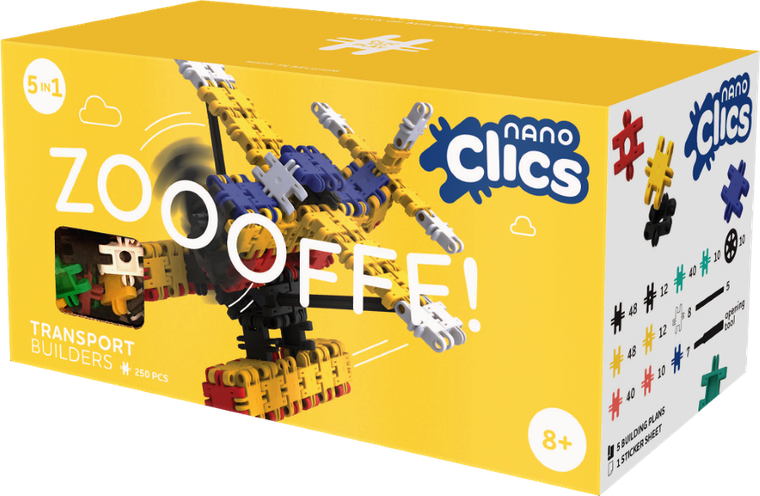 Clics, Nano, Pojazdy, klocki konstrukcyjne, 250 elementów