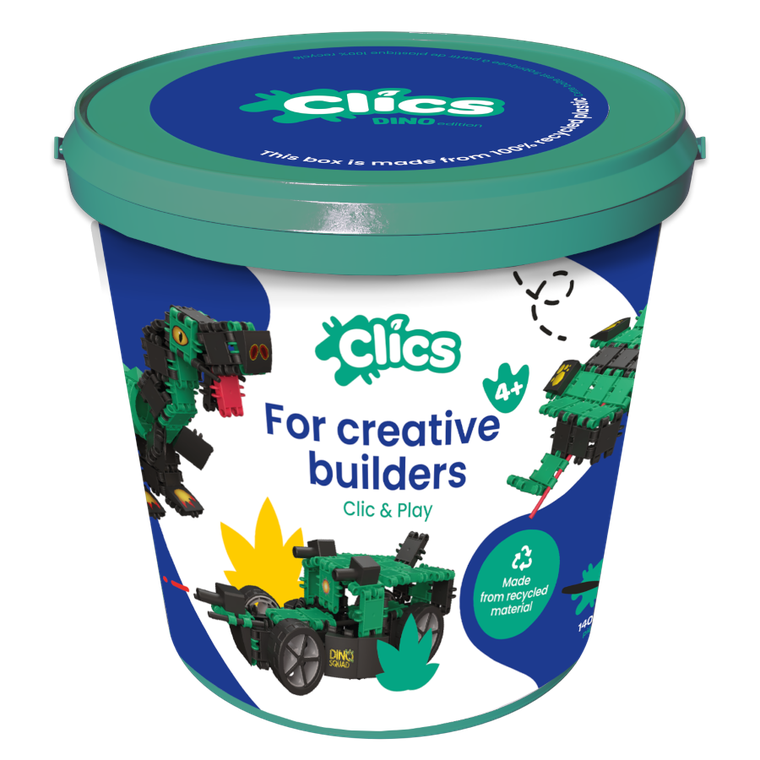 Clics, Świat dinozaurów, klocki konstrukcyjne, 140 elementów