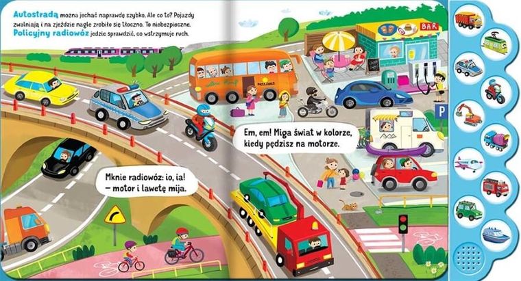 Co słychać? Pojazdy. Książka dźwiękowa