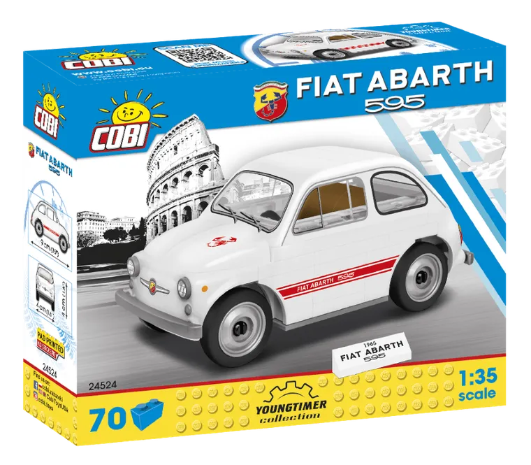 Cobi, 1965 Fiat 595 Abarth, 1:35, klocki, 65 elementów