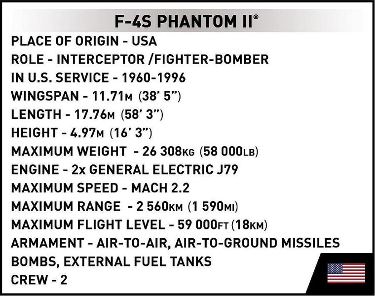 Cobi, Armed Forces, F-4S Phantom II Black Bunny, klocki, 608 elementów