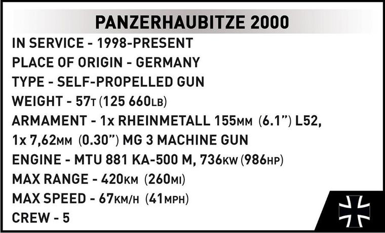 Cobi, Armed Forces, Panzerhaubitze 2000, klocki, 1006 elementów