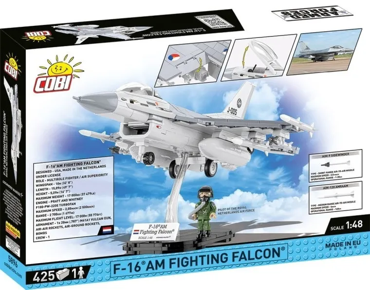 COBI, Armed Forces, Samolot wielozadaniowy F-16AM, Fighting Falcon, 425 klocków