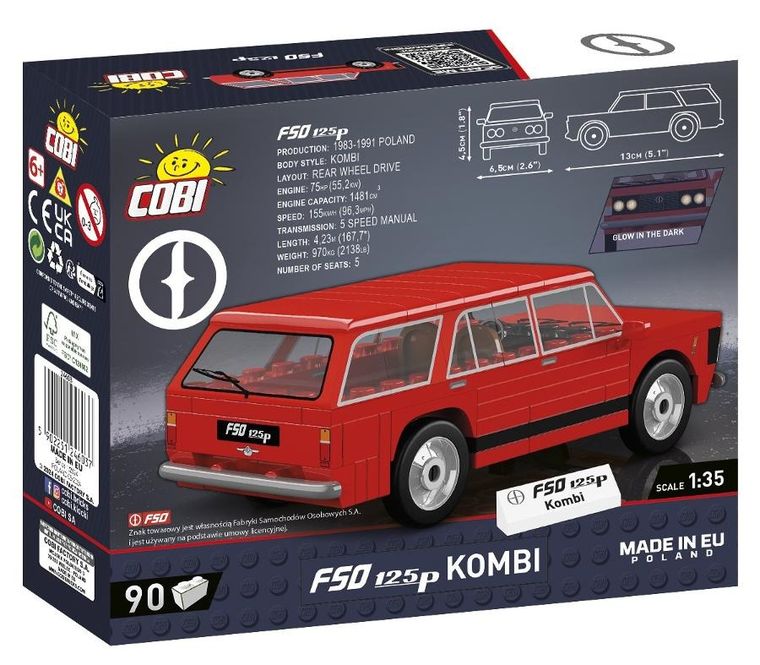 Cobi, FSO 125p Kombi, 1:35, klocki, 90 elementów