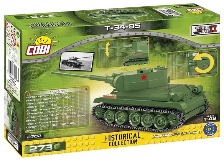 Cobi, Historical Collection, T-34-85 Rudy 102, 1:48, 271 klocków