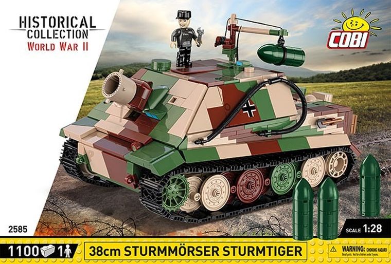 Cobi, Historical Collection WW II, 38 cm Sturmmorser Sturmtiger, klocki, 1:28, 1100 elementów