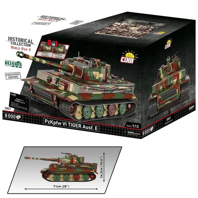 Cobi, Historical Collection WWII, Czołg PzKpfw VI Tiger Ausf. E, Executive Edition, klocki, 8000 elementów
