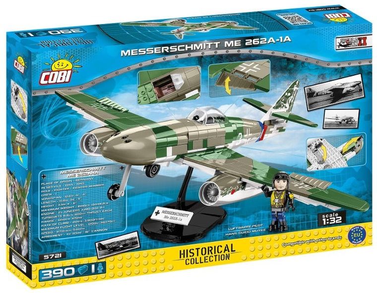 Cobi, Historical Collection, WWII Niemiecki myśliwiec Messerschmitt ME 262A-1A, 390 klocków