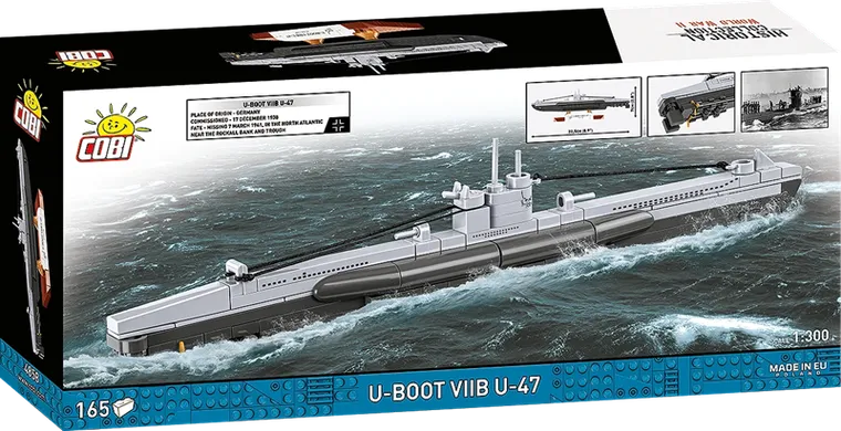 Cobi, Historical Collection, WWII, U-Boot VIIB U-47, klocki, 1:300, 165 elementów