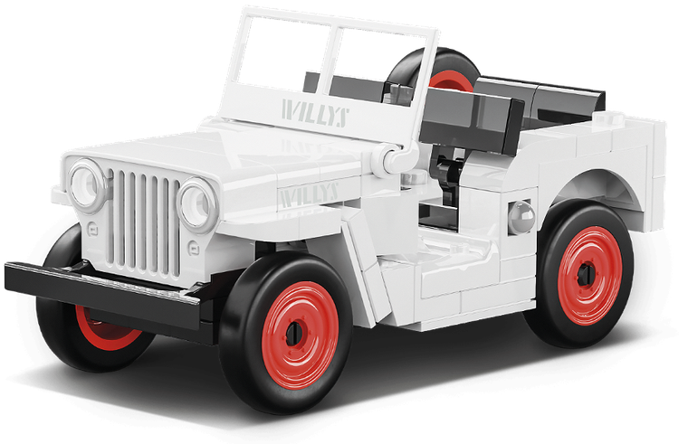 Cobi, Jeep Willys CJ-2A biały, klocki, 111 elementów