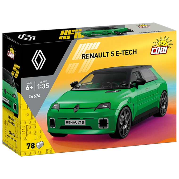 Cobi, Renault 5 E-Tech Green, klocki, 1:35, 78 elementów