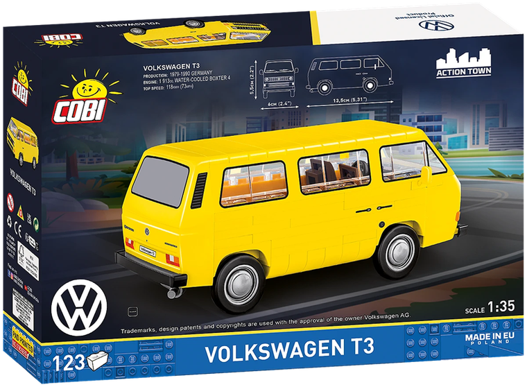 Cobi, Volkswagen T3, klocki, 1:35, 123 elementy
