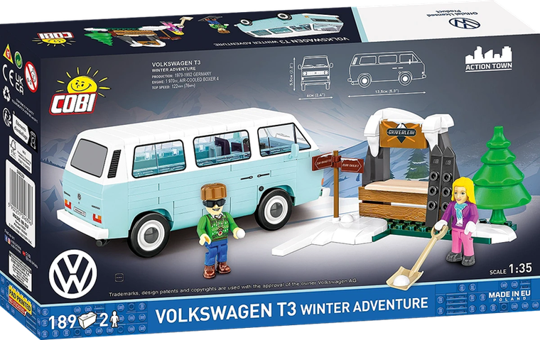 Cobi, Volkswagen T3, Winter Adventure, klocki, 1:35, 221 elementów