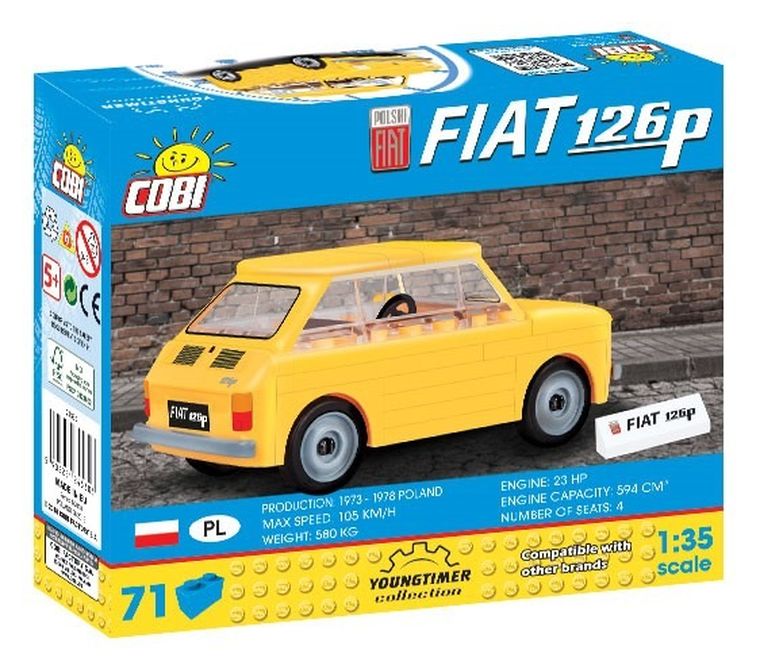 Cobi, Youngtimer, Polski Fiat 126P, klocki, 71 elementów