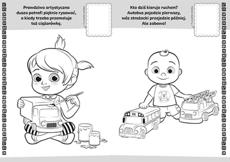 CoComelon. Koloruj i naklejaj
