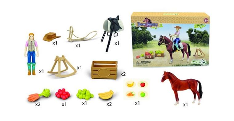 Collecta, Horse Country, Dżokej i akcesoria, zestaw figurek