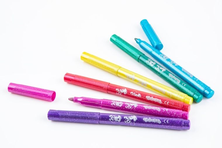 Colorino, Myszka Minnie, flamastry brokatowe, metaliczne, 6 kolorów