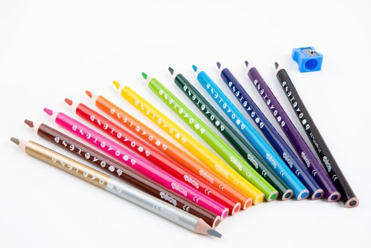 Colorino, Star Wars, Jumbo, kredki ołówkowe, trójkątne, 12+1 kredka złota/srebrna, temperówka